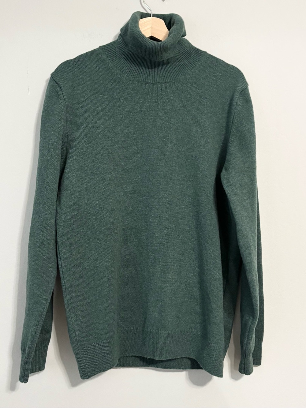 SEZANE Octobre Forest Green 100% Wool Turtleneck Sweater